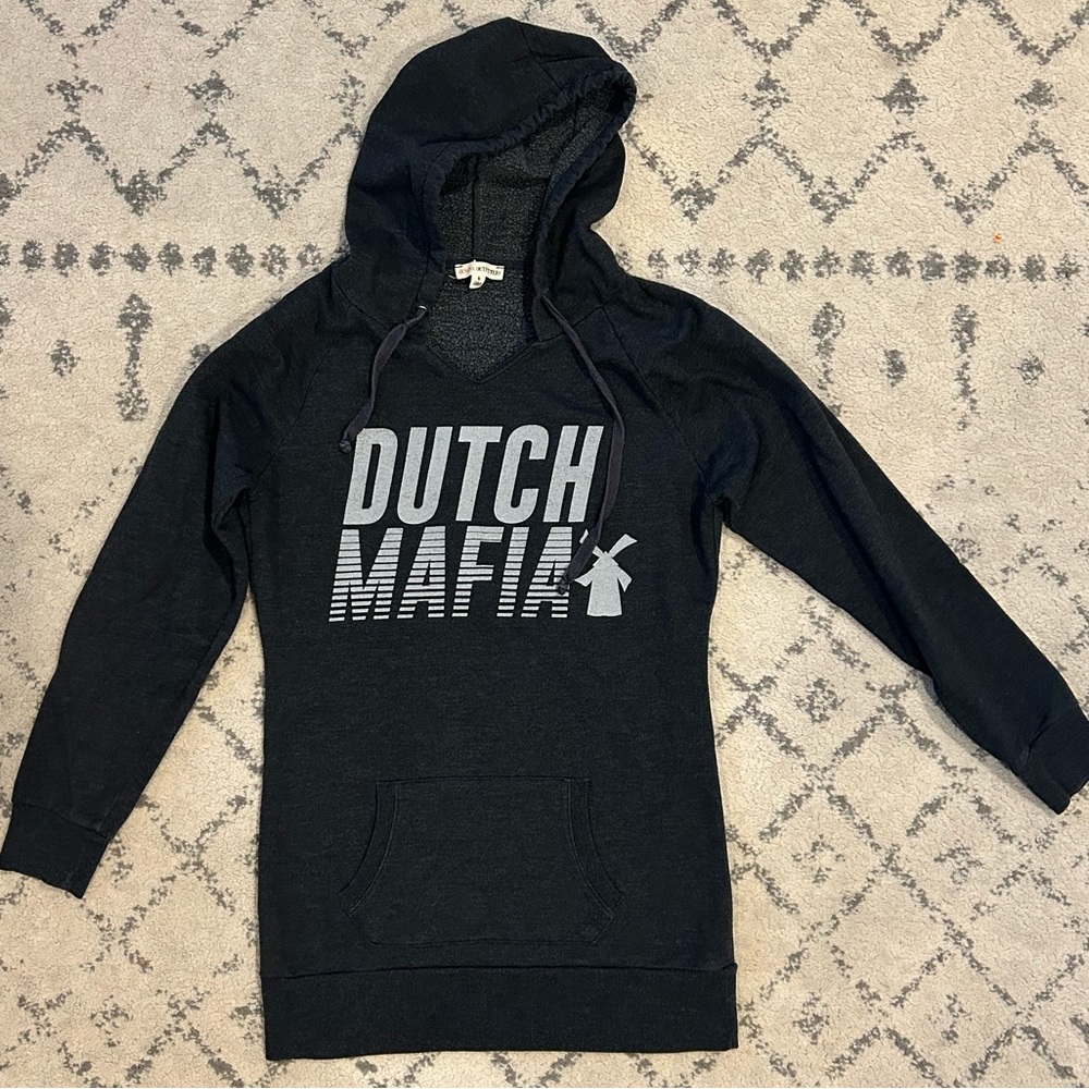 Dutch Bros Brothers Coffee Women’s Charcoal Tunic Hoodie Sweatshirt